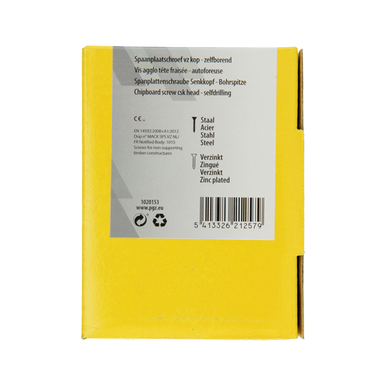 Mack 1020153 - vis pour panneaux d'aggloméré vz kp-self-lockinggvz 100pcs 5,0 x 60 mm | 5 pièces