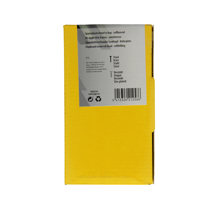 Mack 1020154 - vis pour panneaux d'aggloméré vz kp-self-lockinggvz 100pcs 5,0 x 70 mm | 3 pièces