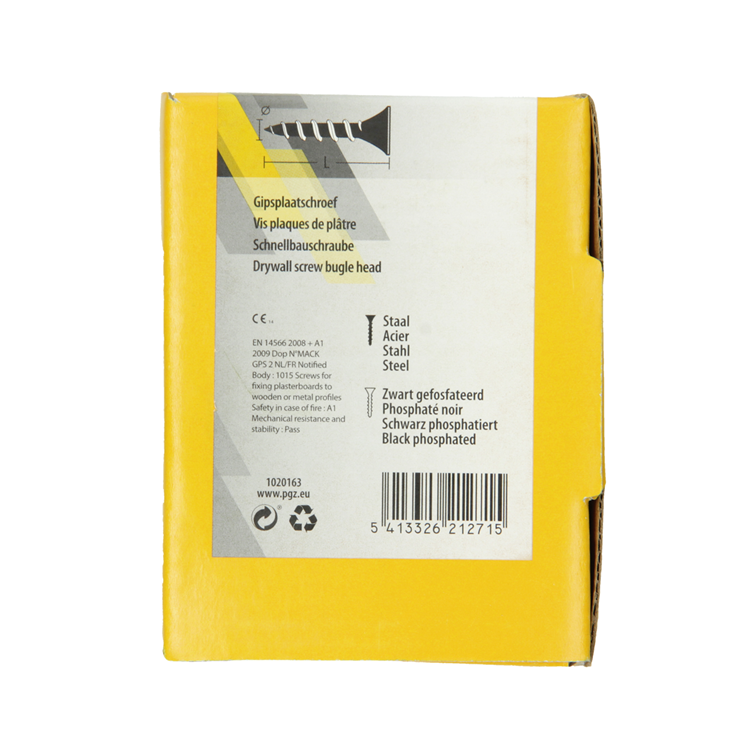 Mack 1020163 - vis pour plaques de plâtre phosphatée noire. 200 pièces 3,5 x 35 mm | 5 pièces