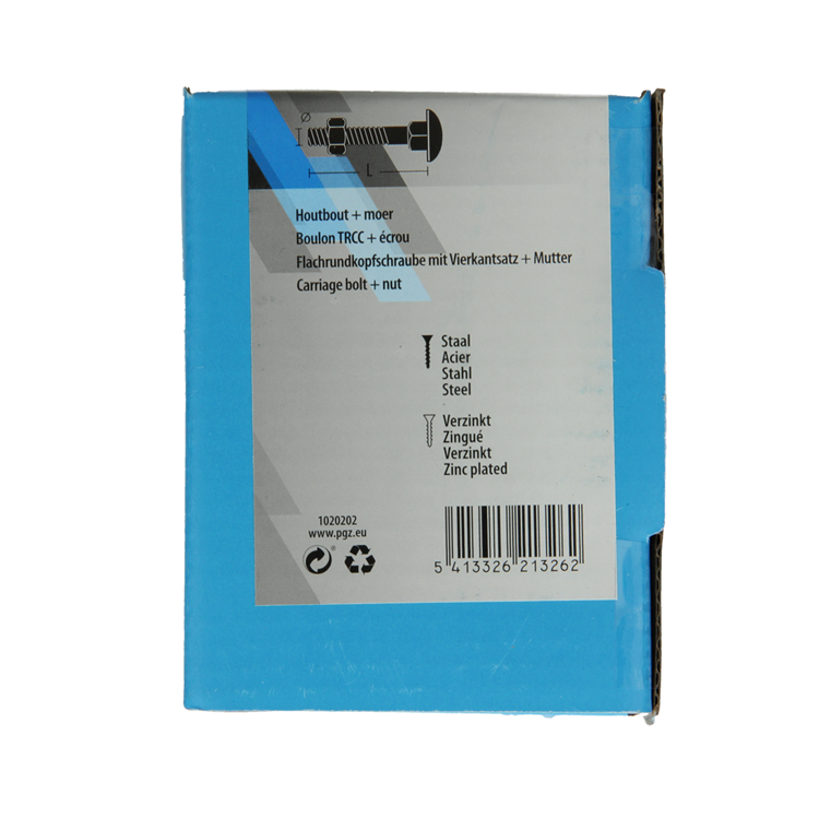 Mack 1020202 - boulon à bois + écrou galvanisé 20 stm6 x 80 mm | 5 pièces
