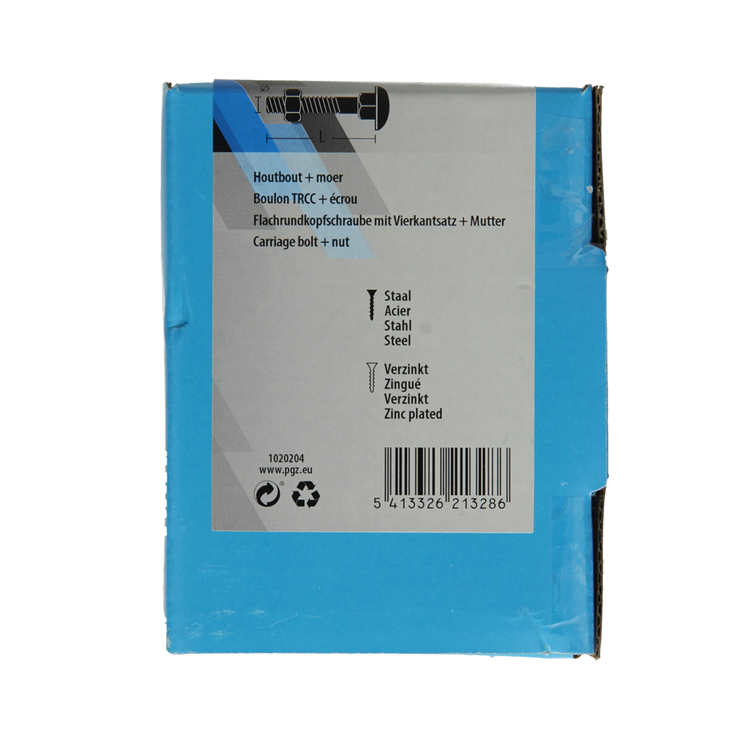 Mack 1020204 - boulon à bois + écrou galvanisé 25 stm8 x 30 mm | 5 pièces