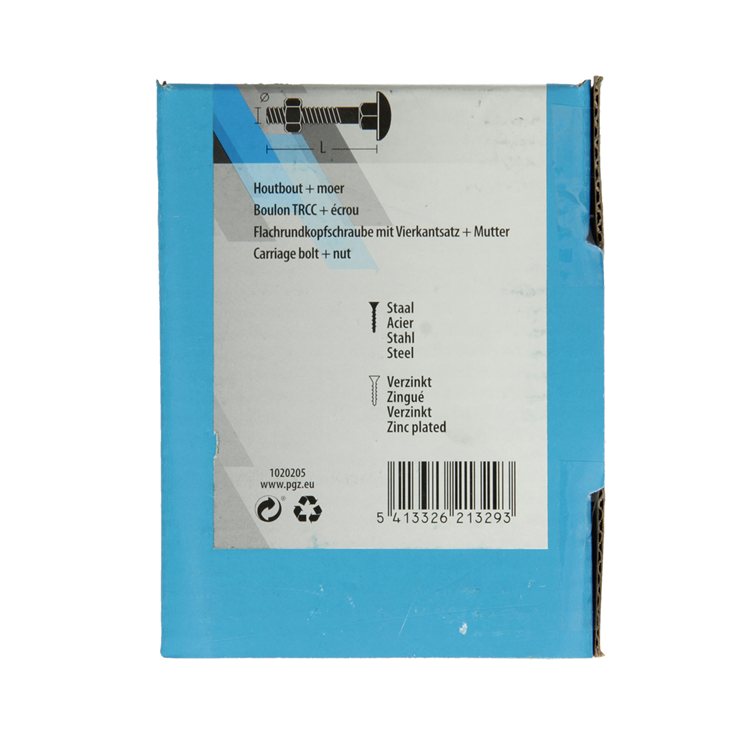 Mack 1020205 - boulon à bois + écrou galvanisé 22 stm8 x 40 mm | 5 pièces