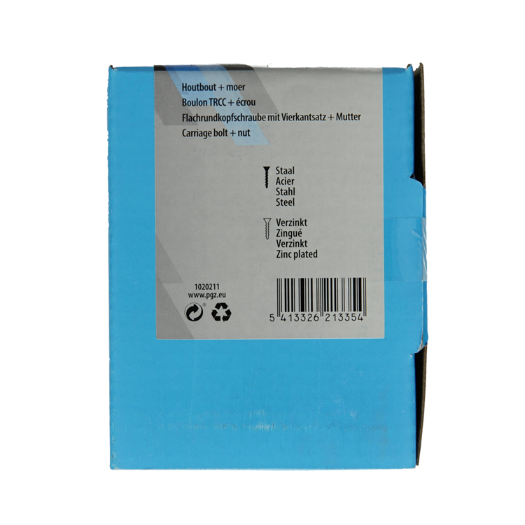 Mack 1020211 - boulon à bois + écrou galvanisé 12 stm10 x 100 mm | 5 pièces