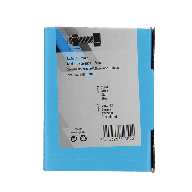 Mack 1020221 - boulon de robinet + écrou galvanisé 22 pcs m8 x 40 mm | 5 pièces