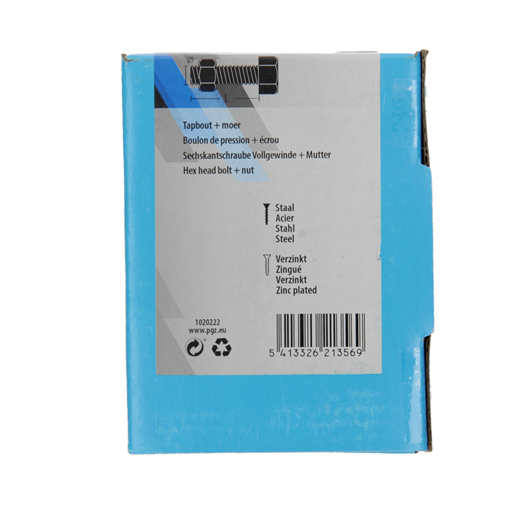 Mack 1020222 - boulon de robinet + écrou galvanisé 16 pcs m8 x 60 mm | 5 pièces