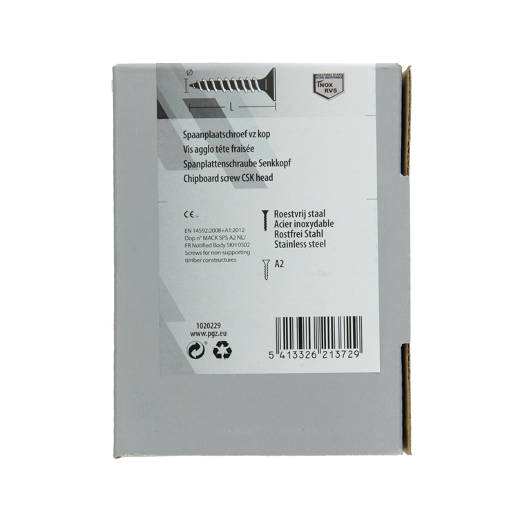 Mack 1020229 - vis pour panneaux d'aggloméré tête VZ acier inoxydable a2 200 pcs 3,5 x 35 mm | 2 pièces