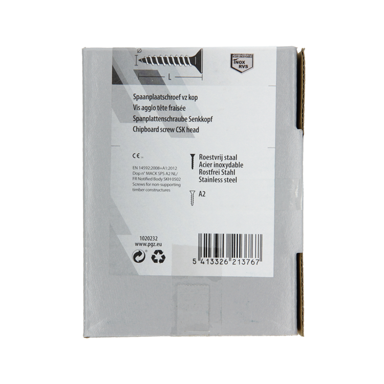 Mack 1020232 - vis pour panneaux d'aggloméré tête VZ acier inoxydable a2 200 pcs 4,0 x 25 mm | 2 pièces