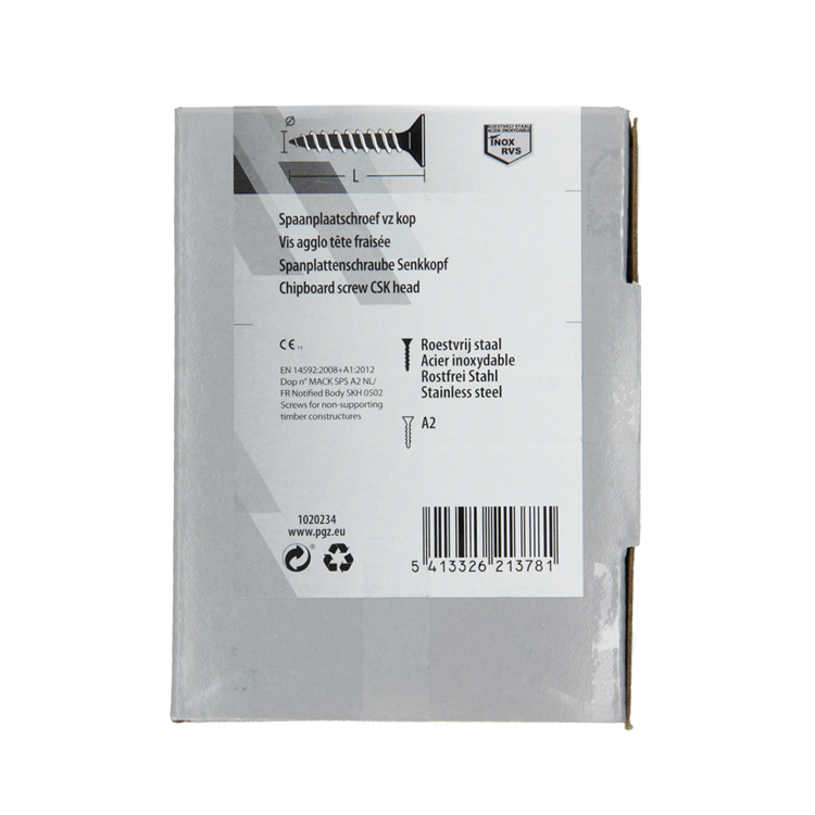 Mack 1020234 - vis pour panneaux d'aggloméré tête VZ acier inoxydable a2 200 pcs 4,0 x 35 mm | 2 pièces