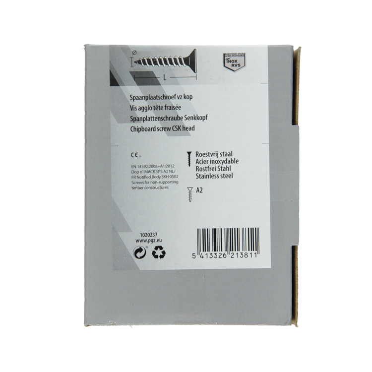 Mack 1020237 - vis pour panneaux d'aggloméré tête VZ acier inoxydable a2 100 pcs 4,0 x 50 mm | 2 pièces
