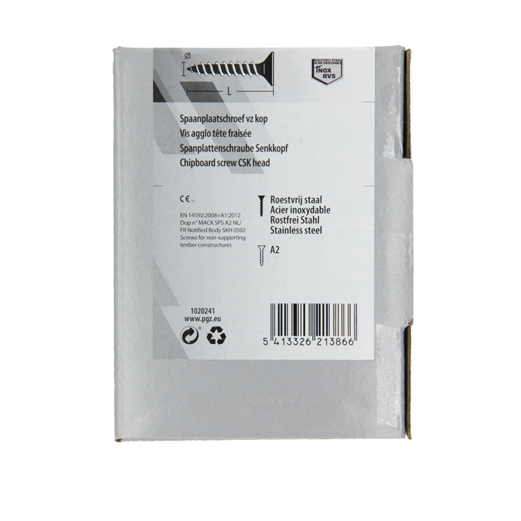 Mack 1020241 - vis pour panneaux d'aggloméré tête VZ acier inoxydable a2 100 pcs 4,5 x 45 mm | 2 pièces