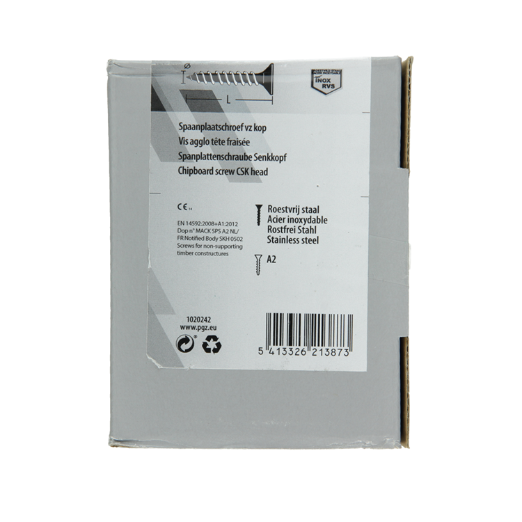 Mack 1020242 - vis pour panneaux d'aggloméré tête VZ acier inoxydable a2 100 pcs 4,5 x 50 mm | 2 pièces