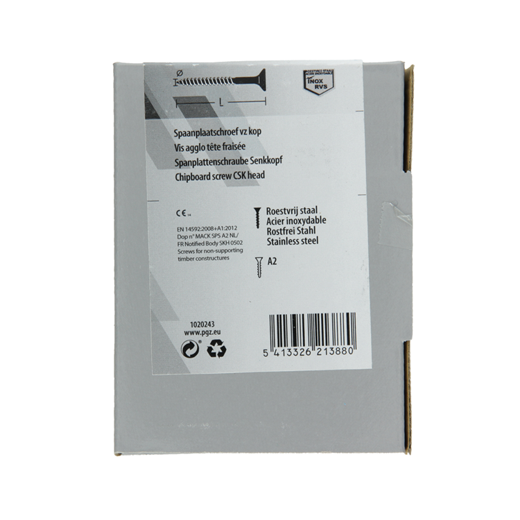 Mack 1020243 - vis pour panneaux d'aggloméré tête VZ acier inoxydable a2 100 pcs 4,5 x 60 mm | 2 pièces