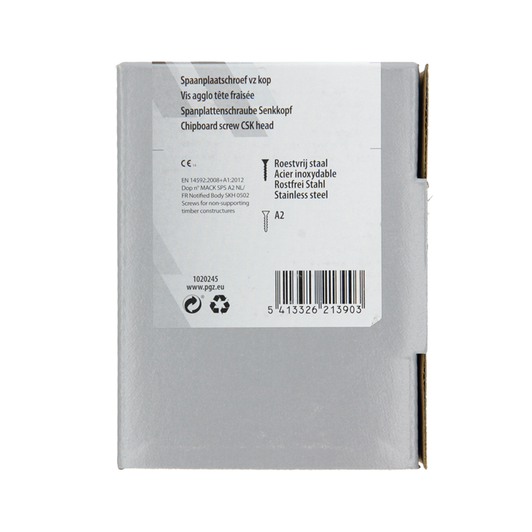 Mack 1020245 - vis pour panneaux d'aggloméré tête VZ acier inoxydable a2 100 pcs 5,0 x 50 mm | 2 pièces