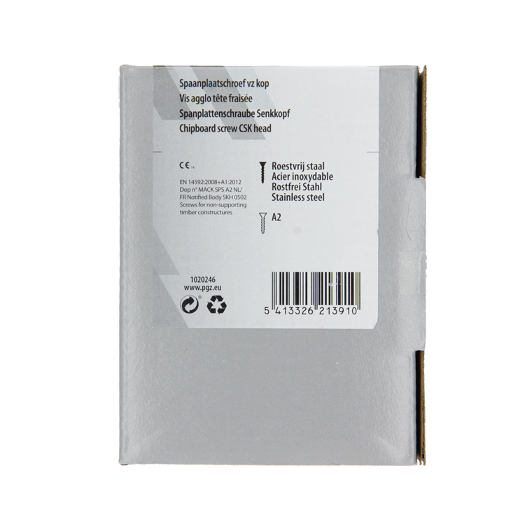 Mack 1020246 - vis pour panneaux d'aggloméré tête VZ acier inoxydable a2 100 pcs 5,0 x 60 mm | 2 pièces