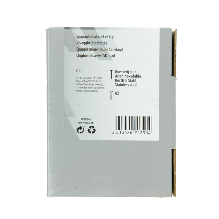 Mack 1020248 - vis pour panneaux d'aggloméré tête VZ acier inoxydable A2 50 pcs 5,0 x 80 mm | 2 pièces
