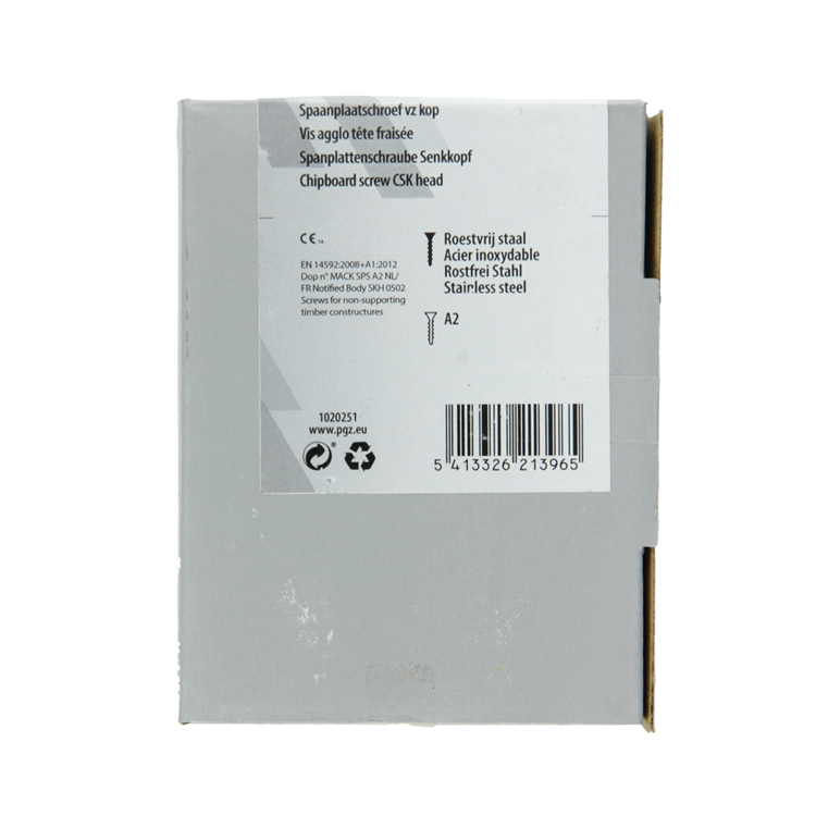 Mack 1020251 - vis pour panneaux d'aggloméré tête VZ acier inoxydable a2 50 pcs 6,0 x 80 mm | 2 pièces