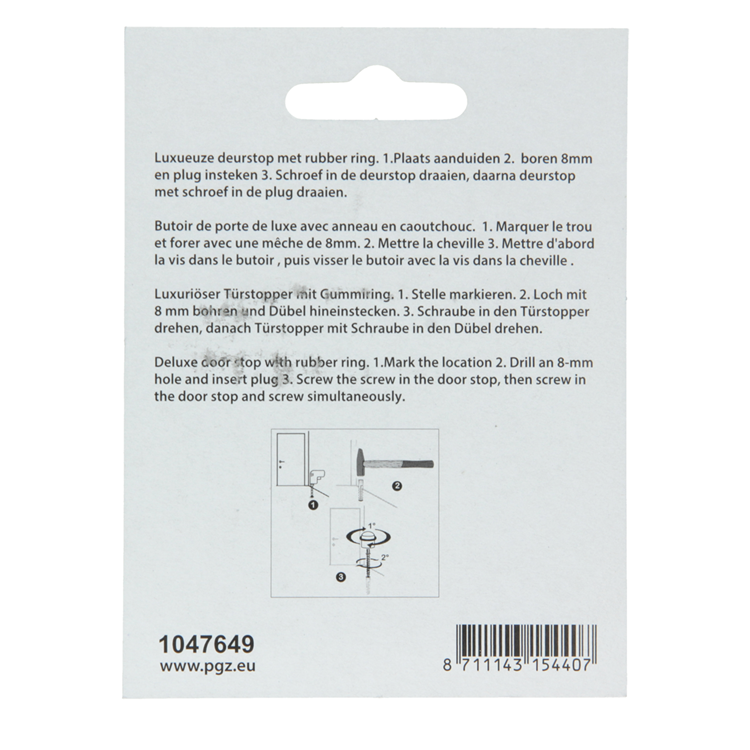 Mack 1047649 - cylindre d'arrêt de porte modèle laiton plaqué ø 20h30 mm 1 pièce pièce | 6 pièces