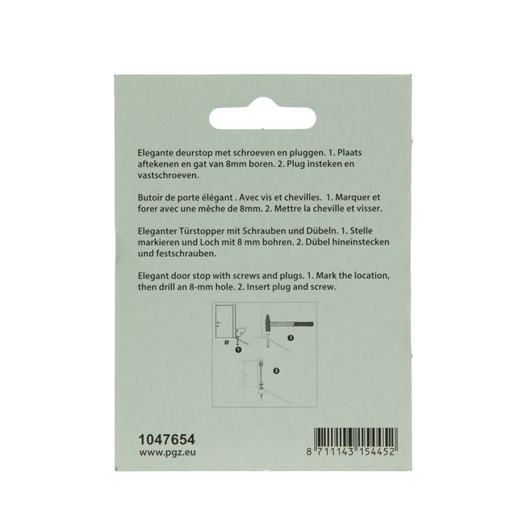 Mack 1047654 - butée de porte avec caoutchouc plaqué laiton ø 30 mm 1 pièce pièce | 6 pièces