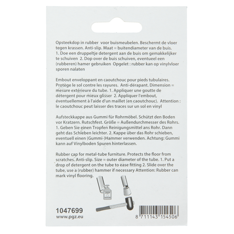 Mack 1047699 - bouchon en caoutchouc noir ø 22 mm 4 pcs | 6 pièces