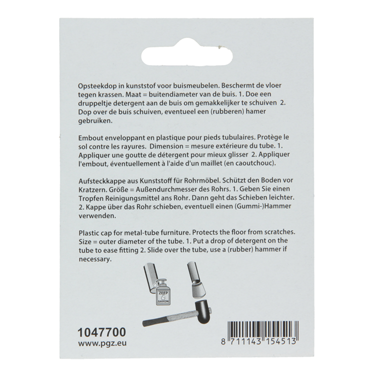 Mack 1047700 - bouchon en plastique noir ø 12 mm 4 pcs | 6 pièces