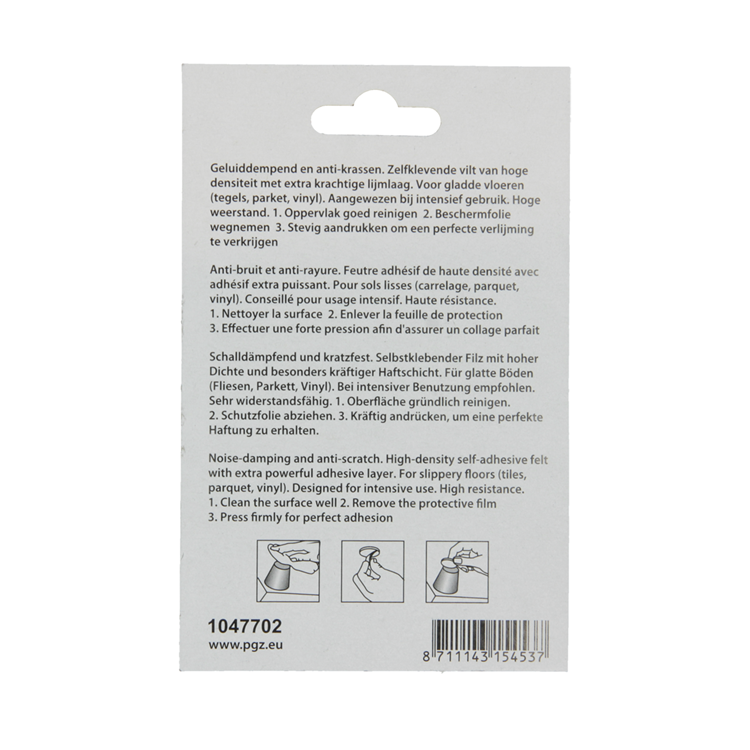 Mack 1047702 - pastille en feutre autocollante blanc ø 19 mm 18 pcs | 12 pièces