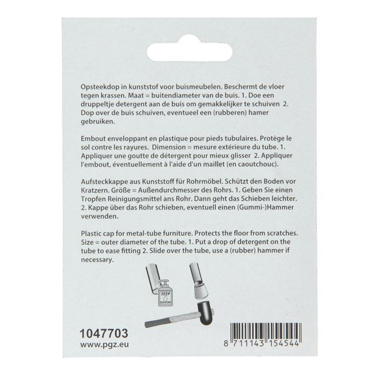 Mack 1047703 - support d'art en acier inoxydable noir ø 19 mm 4 pièces | 6 pièces