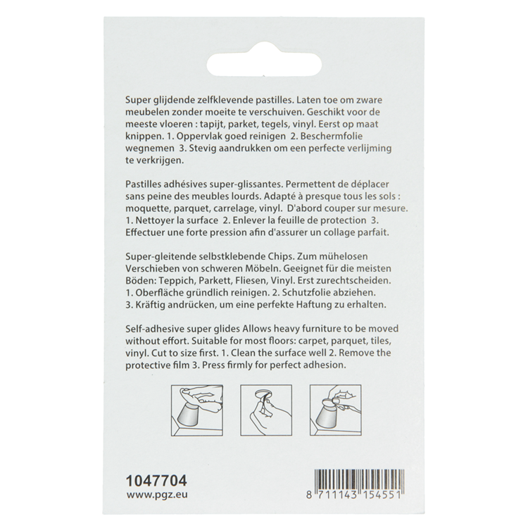 Mack 1047704 - super glijpastille zelfklevendgrijs ø 40 mm 4 pcs | 12 pièces