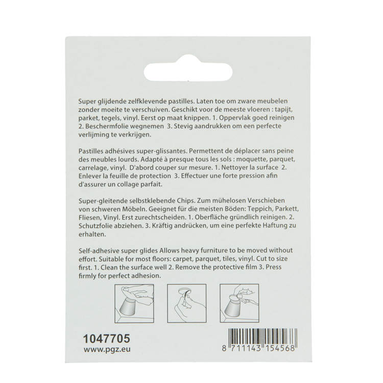 Mack 1047705 - pastille super coulissante autocollante gris ø 20 mm 8 pcs | 12 pièces