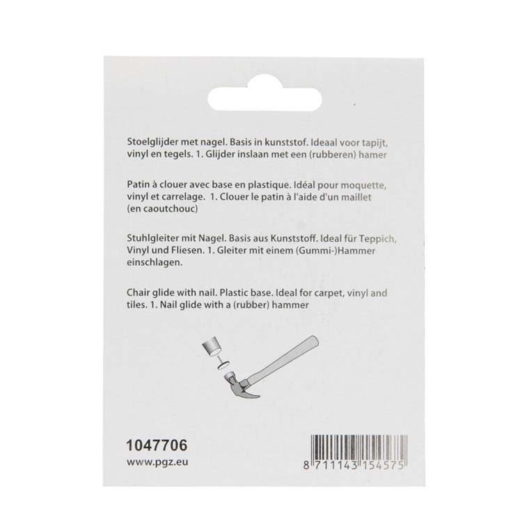 Mack 1047706 - clou planeur de chaise plastique blanc ø 19 mm 12 pcs | 6 pièces