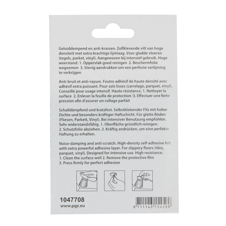 Mack 1047708 - super-feutre autocollant beige 13 x 63 mm 8 pcs | 12 pièces