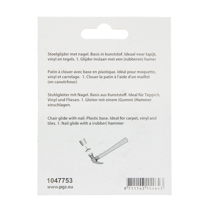 Mack 1047753 - clou planeur de chaise plastique blanc ø 28 mm 4 pcs | 6 pièces