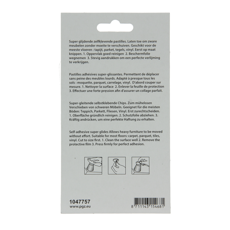 Mack 1047757 - pastille super coulissante autocollante gris 70 x 100 mm 1 pc pcs | 12 pièces