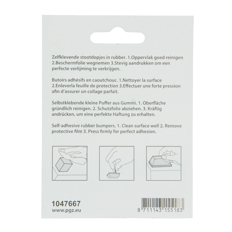 Mack 1047667 - bouchon en caoutchouc autocollant blanc 12 x 12 mm 8 pcs | 6 pièces