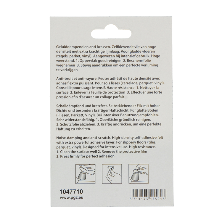 Mack 1047710 - pastille en feutre autocollante marron 19 x 19 mm 18 pcs | 12 pièces