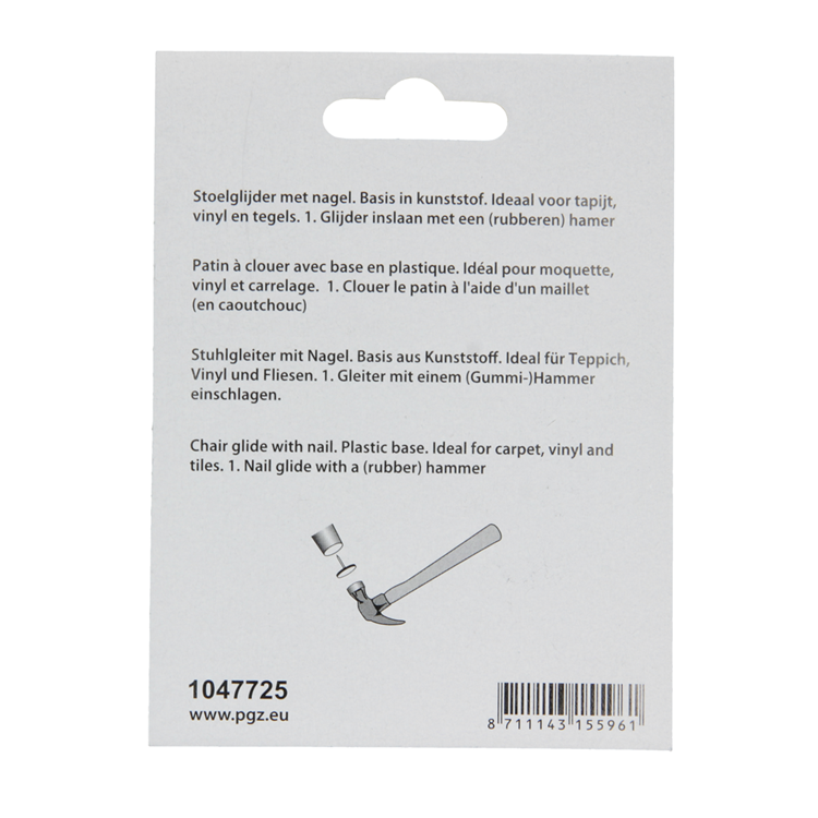 Mack 1047725 - clou planeur de chaise plastique blanc ø 25 mm 8 pcs | 6 pièces