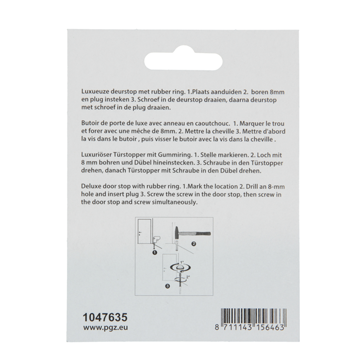 Mack 1047635 - cylindre d'arrêt de porte modèle aspect acier inoxydable ø 30h25 mm 1 pièce pièce | 6 pièces
