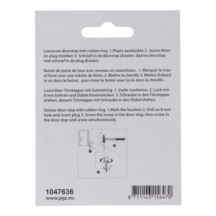 Mack 1047636 - cylindre d'arrêt de porte modèle aspect acier inoxydable ø 30h35 mm 1 pièce pièce | 6 pièces