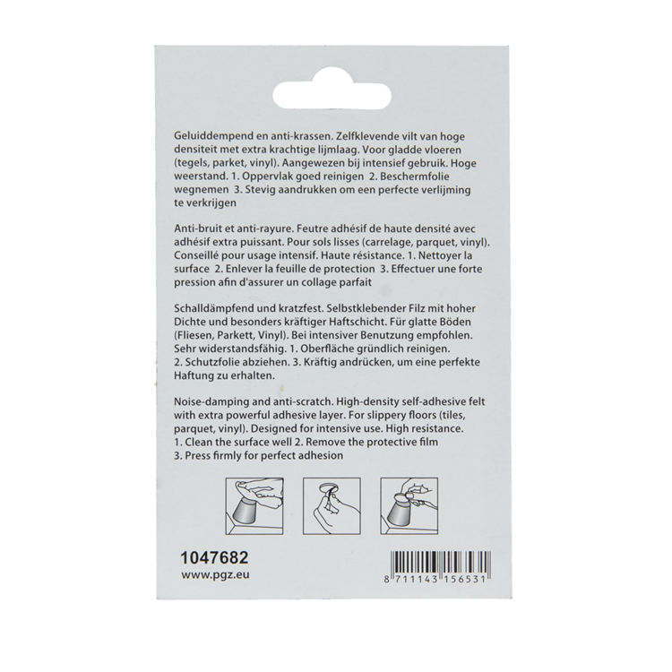 Mack 1047682 - pastille en feutre autocollante marron ø 25 mm 12 pcs | 12 pièces
