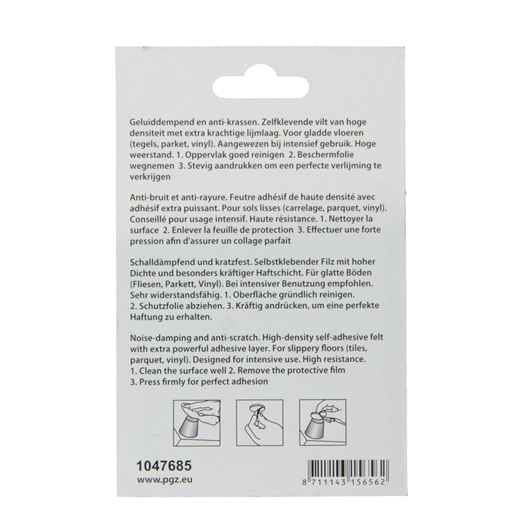 Mack 1047685 - pastille en feutre autocollante blanc ø 25 mm 12 pcs | 12 pièces