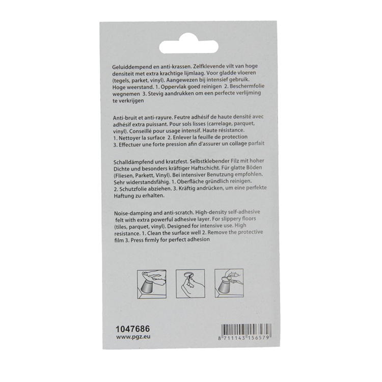 Mack 1047686 - super feutre autocollant beige 34 x 34 mm 8 pcs | 12 pièces