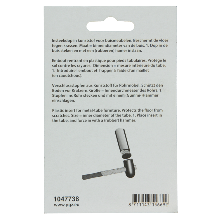 Mack 1047738 - bouchon en plastique noir 25 x 25 mm 4 pcs | 6 pièces