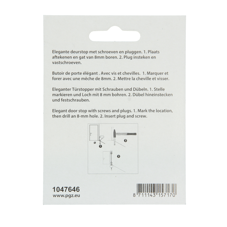 Mack 1047646 - butée de porte avec caoutchouc chromé ø 30 mm 1 pièce pièce | 6 pièces