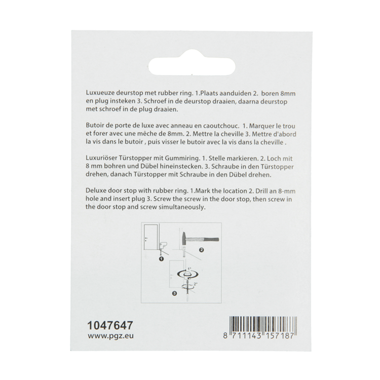 Mack 1047647 - cylindre d'arrêt de porte modèle aspect acier inoxydable ø 28h28 mm 1 pièce pièce | 6 pièces