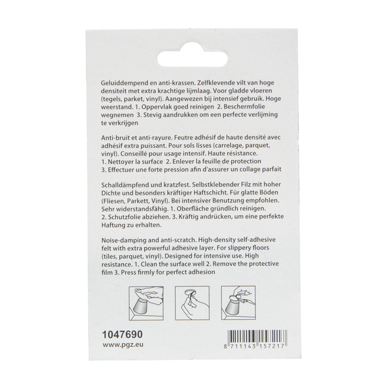 Mack 1047690 - pastille en feutre autocollante blanc ø 35 mm 6 pcs | 12 pièces