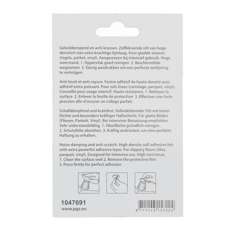 Mack 1047691 - pastille en feutre autocollante marron ø 19 mm 18 pcs | 12 pièces
