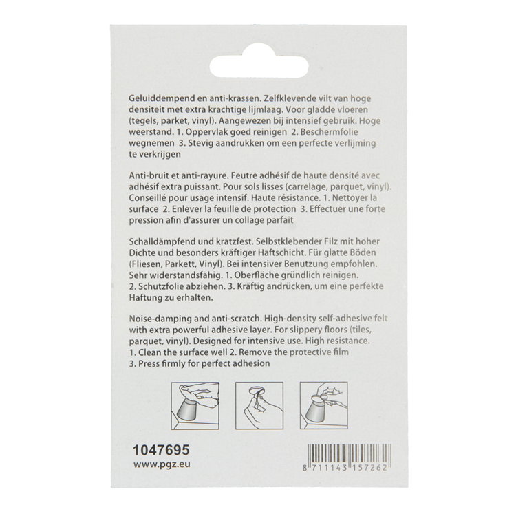 Mack 1047695 - pastille en feutre autocollante marron 25 x 25 mm 12 pcs | 12 pièces