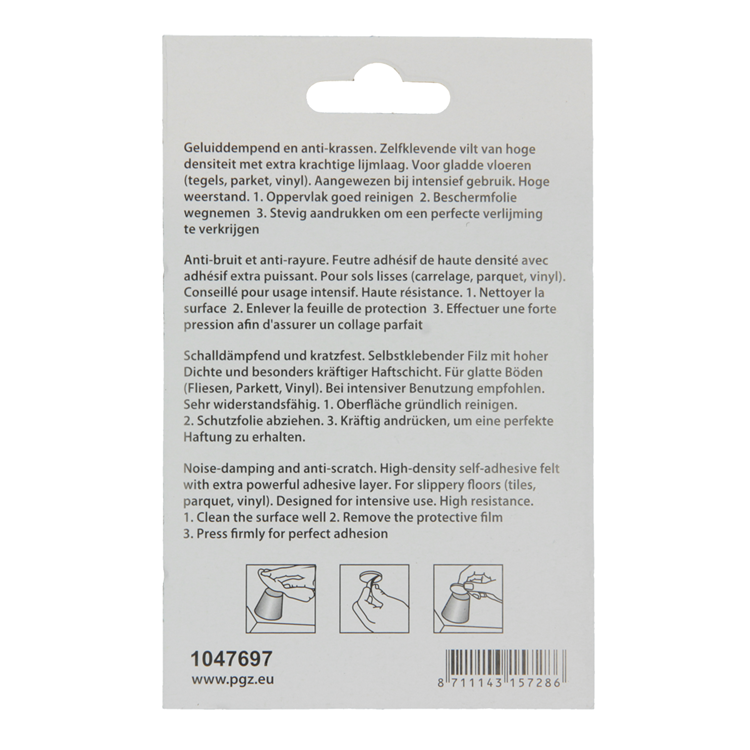 Mack 1047697 - pastille en feutre autocollante blanc ø 22 mm 12 pcs | 12 pièces