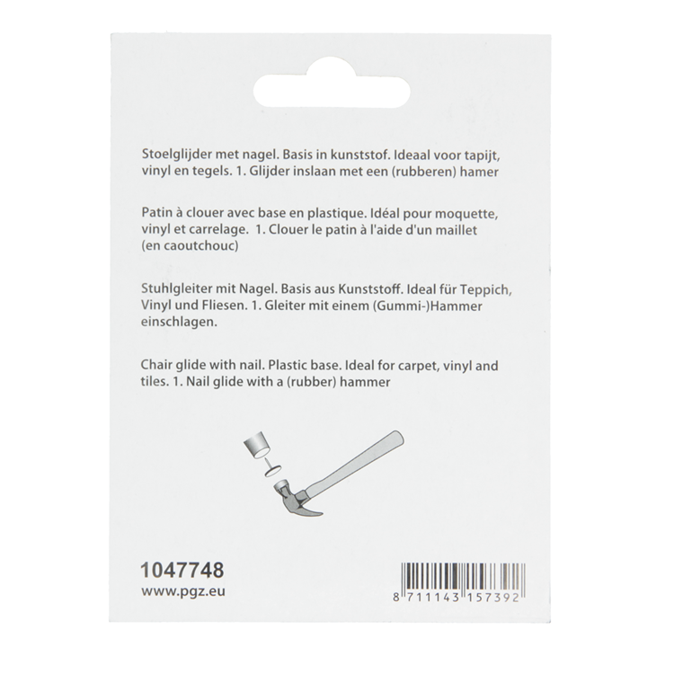 Mack 1047748 - clou planeur de chaise plastique marron ø 28 mm 4 pcs | 6 pièces