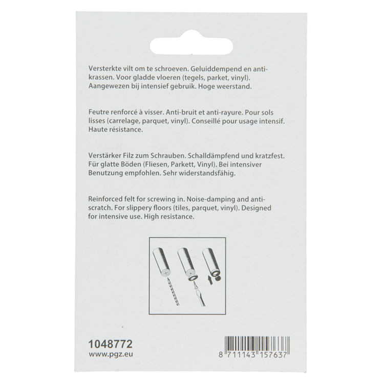 Mack 1048772 - feutre renforcé + vis marron ø 50 mm 4 pcs | 6 pièces
