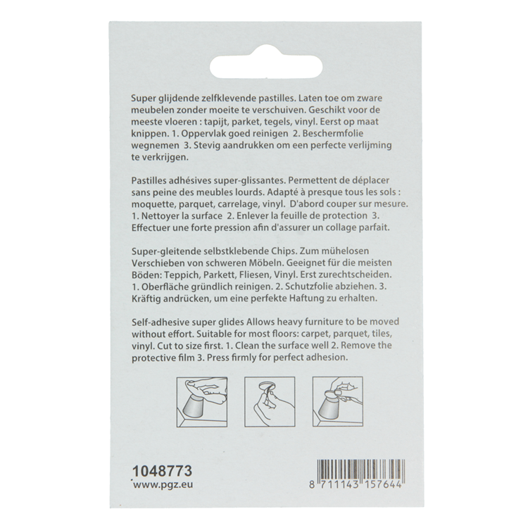 Mack 1048773 - pastille super coulissante autocollante marron ø 65 mm 4 pcs | 12 pièces
